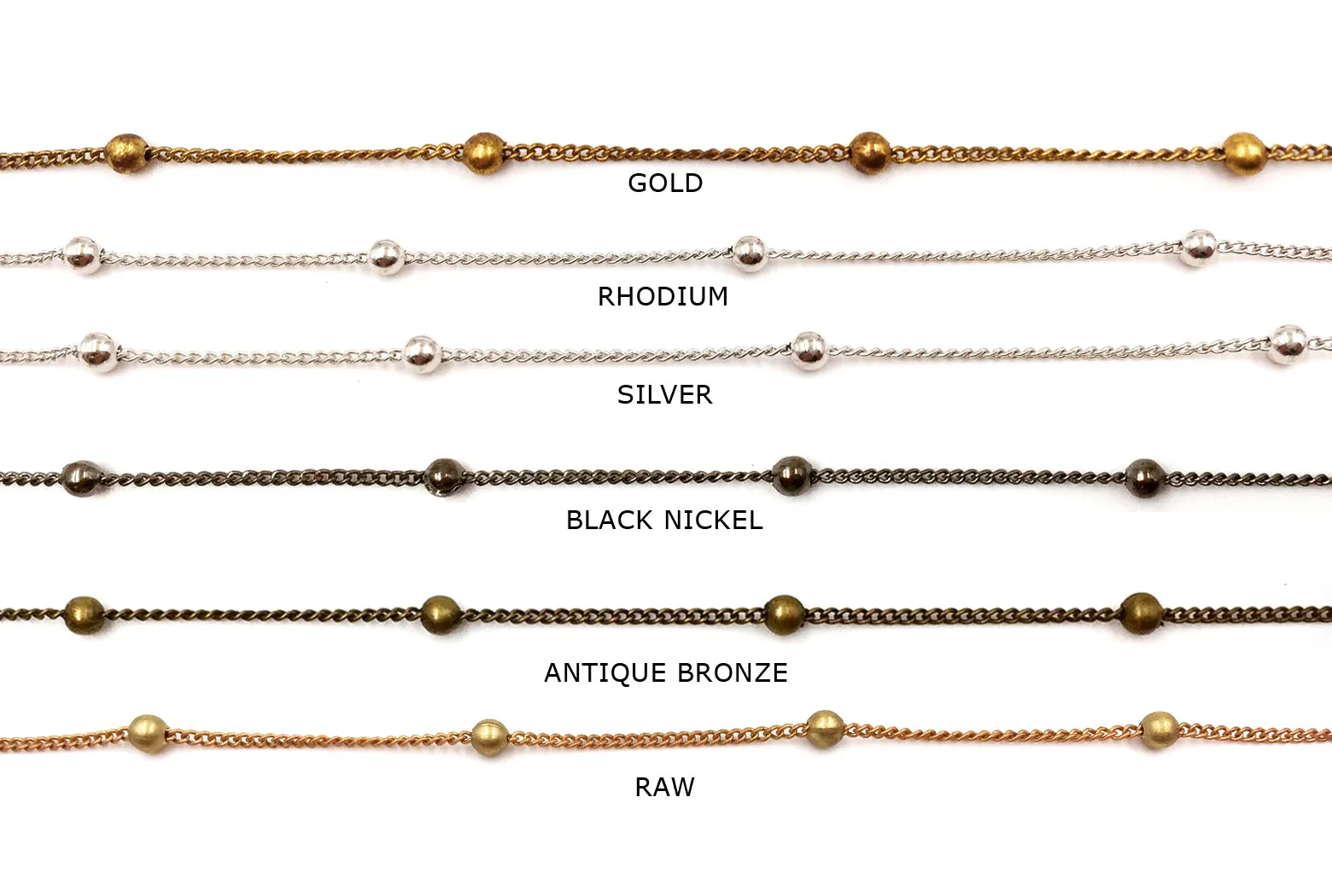 BCH1136 Brass Satellite Chain CHOOSE COLOR FROM DROP DOWN ARROW