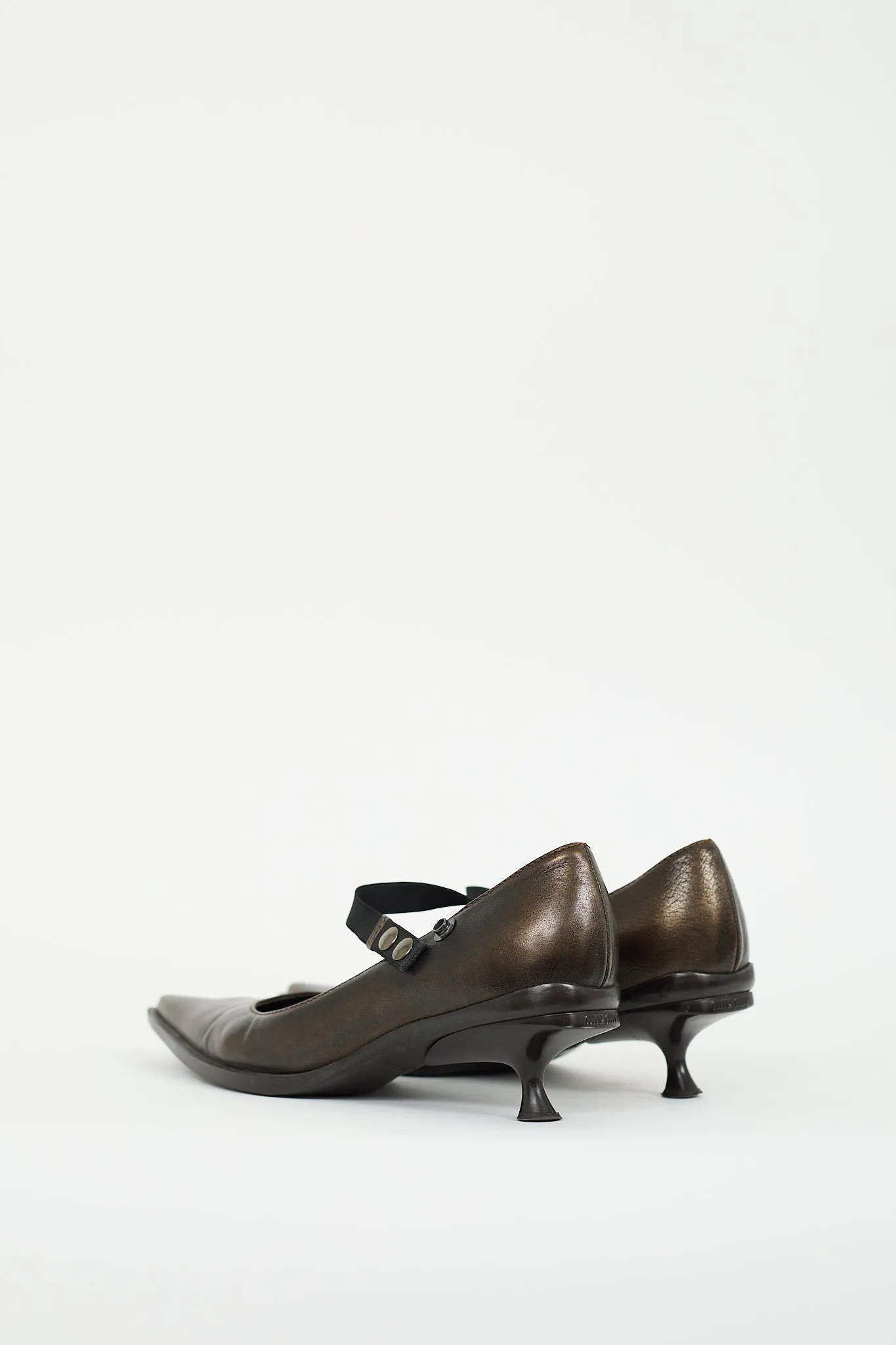 Bronze Leather Mary Jane Pump