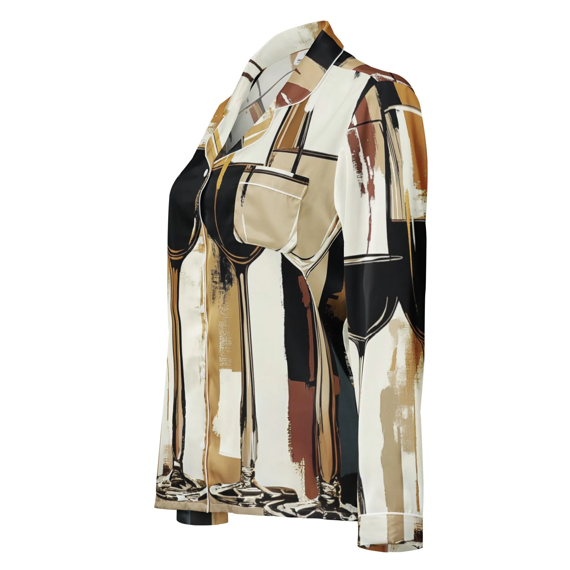 DUO MODERN "Luxe Vino" Women’s Long Sleeve Pajama Top