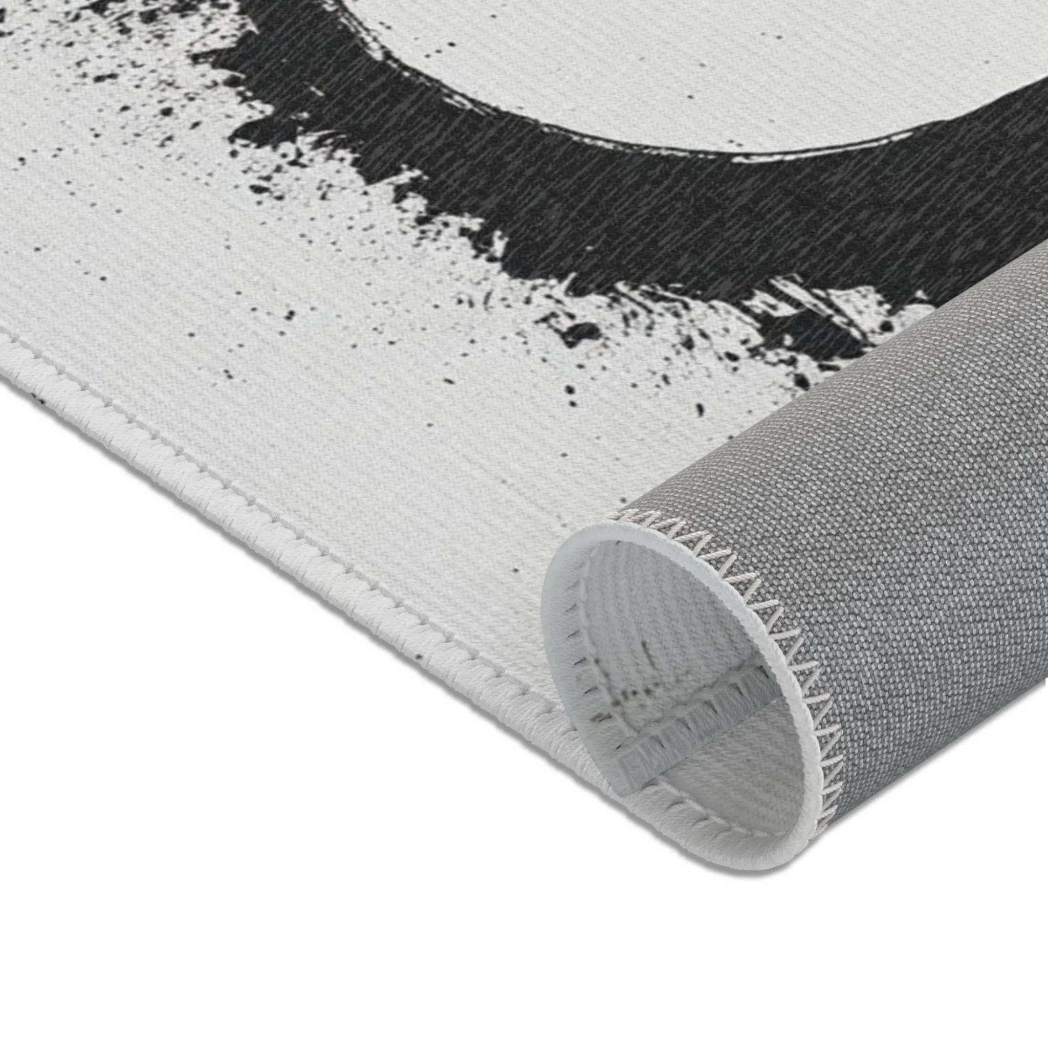 DUO MODERN "Modern Abstract Area Rug - Minimalist Black and White