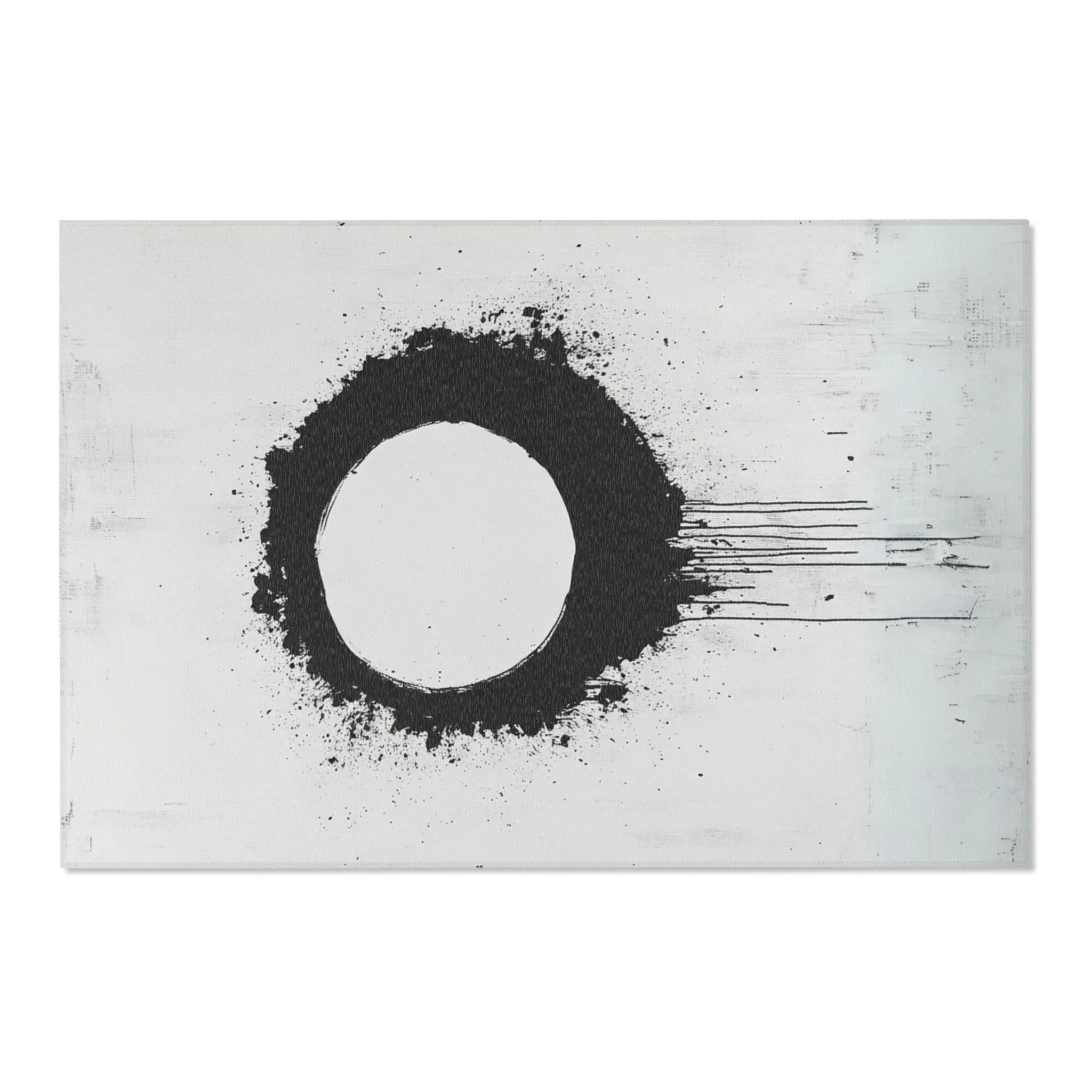DUO MODERN "Modern Abstract Area Rug - Minimalist Black and White