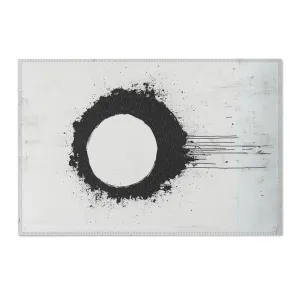 DUO MODERN "Modern Abstract Area Rug - Minimalist Black and White