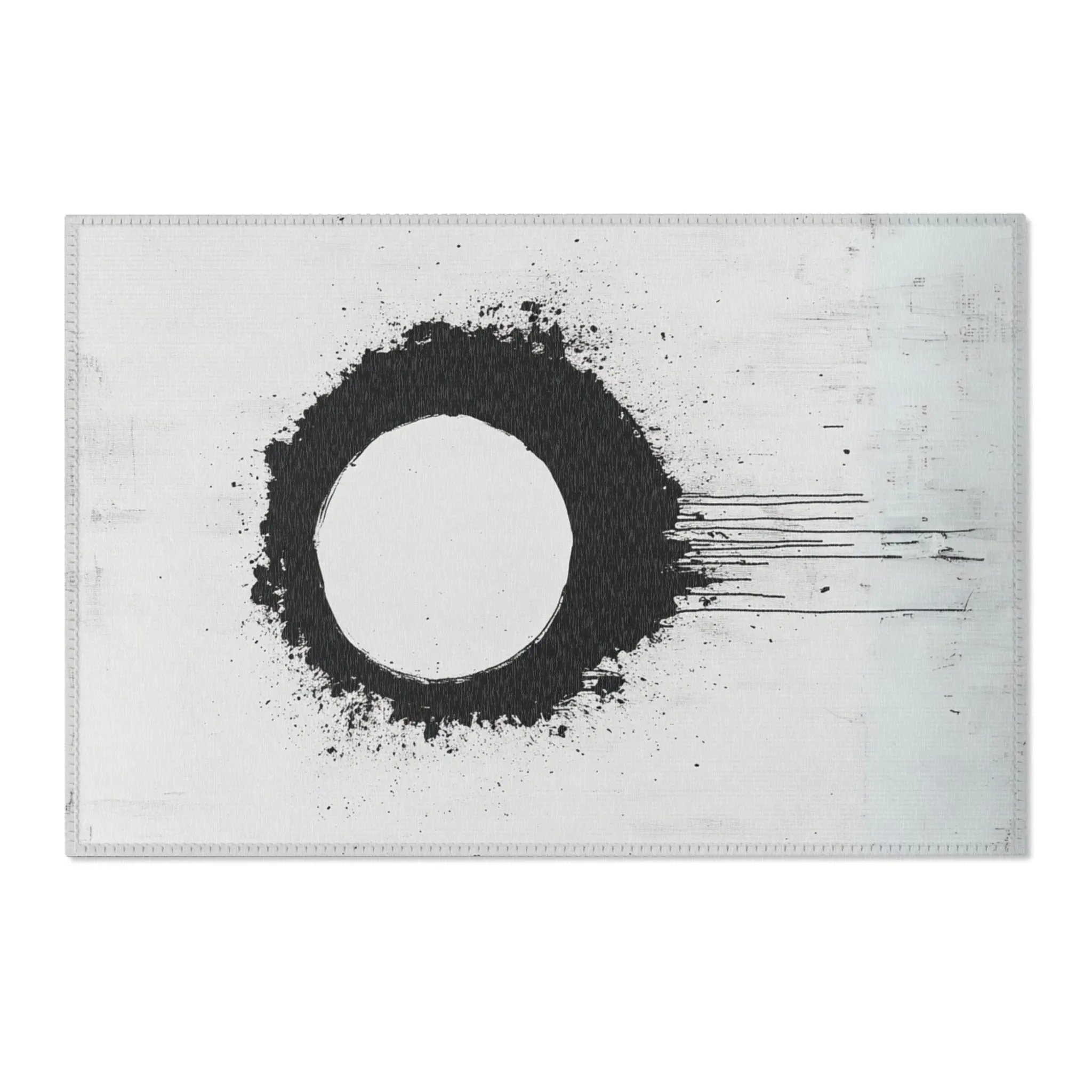 DUO MODERN "Modern Abstract Area Rug - Minimalist Black and White