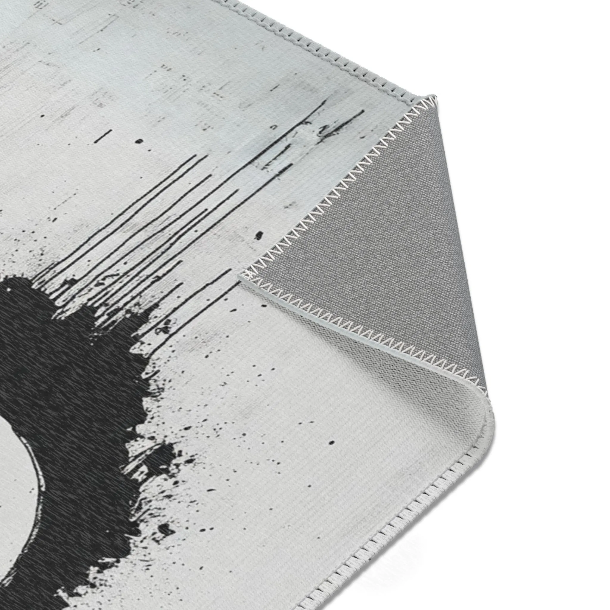 DUO MODERN "Modern Abstract Area Rug - Minimalist Black and White