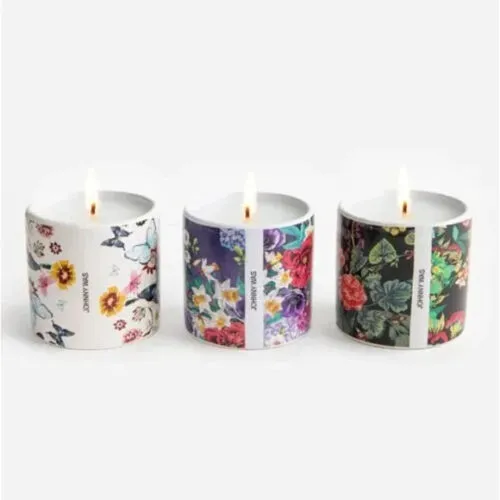 Johnny Was Fine Set of 3 VOTIVE CANDLES Candle three Natural Soy Multi New