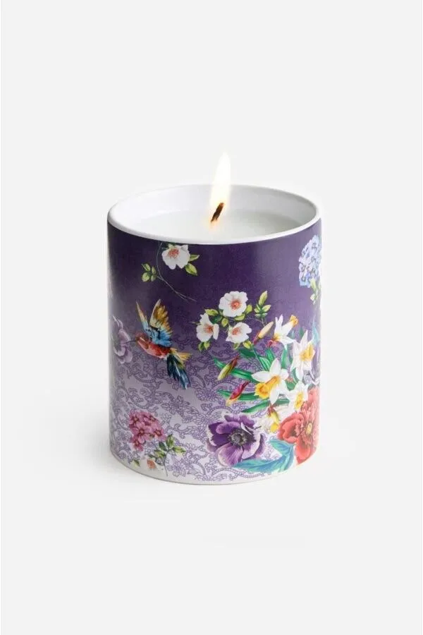 Johnny Was Malibu Rose Candle Natural Luxury Fragrance Soy Purple Flowers Birds New