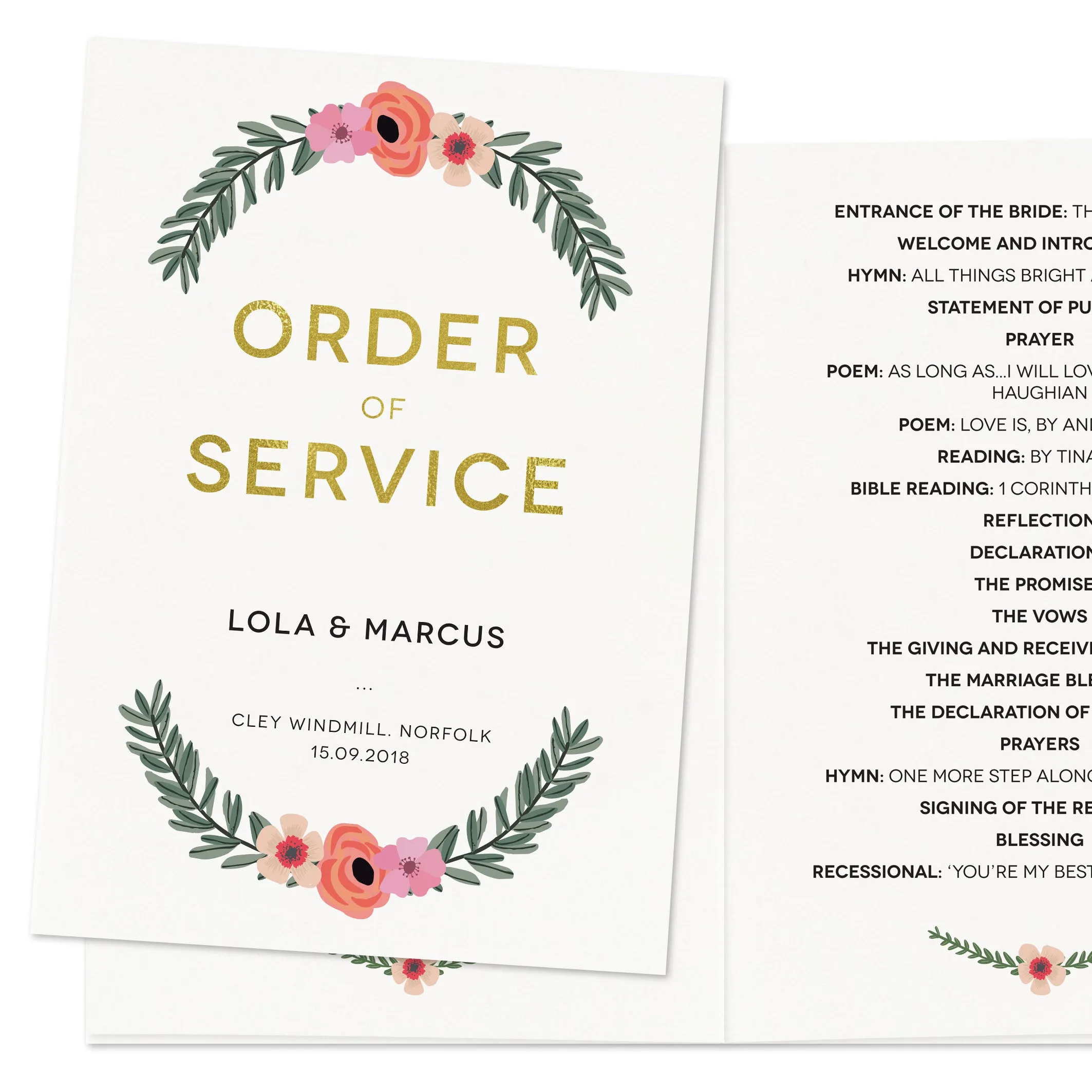 Modern Botanical Order Of Service