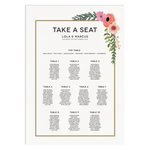 Modern Botanical Table Plan