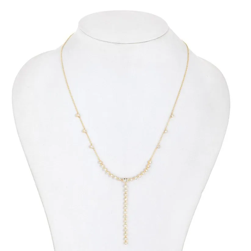 Modern Diamond Lariat Necklace