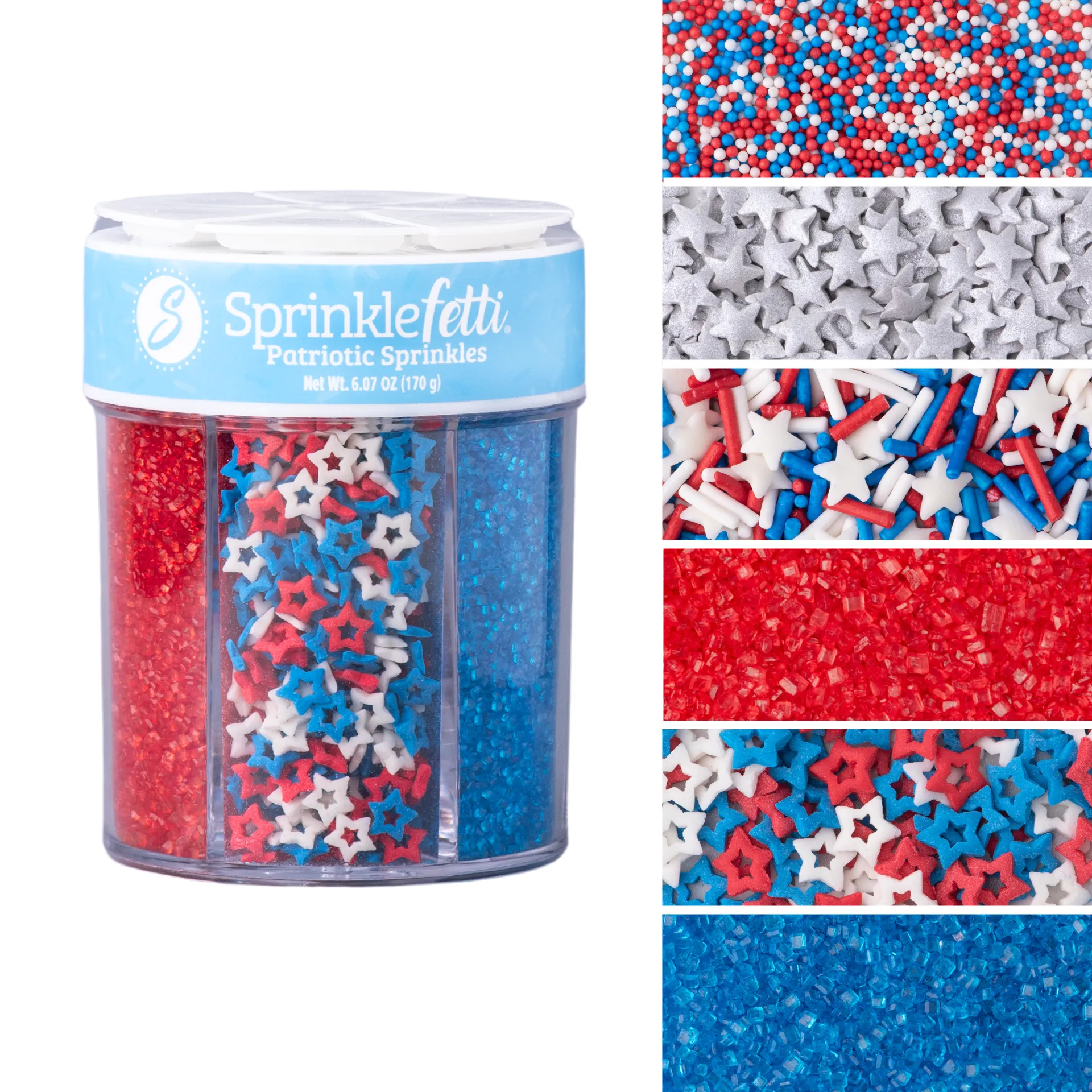 Patriotic Sprinkle Jar - 6 Cell