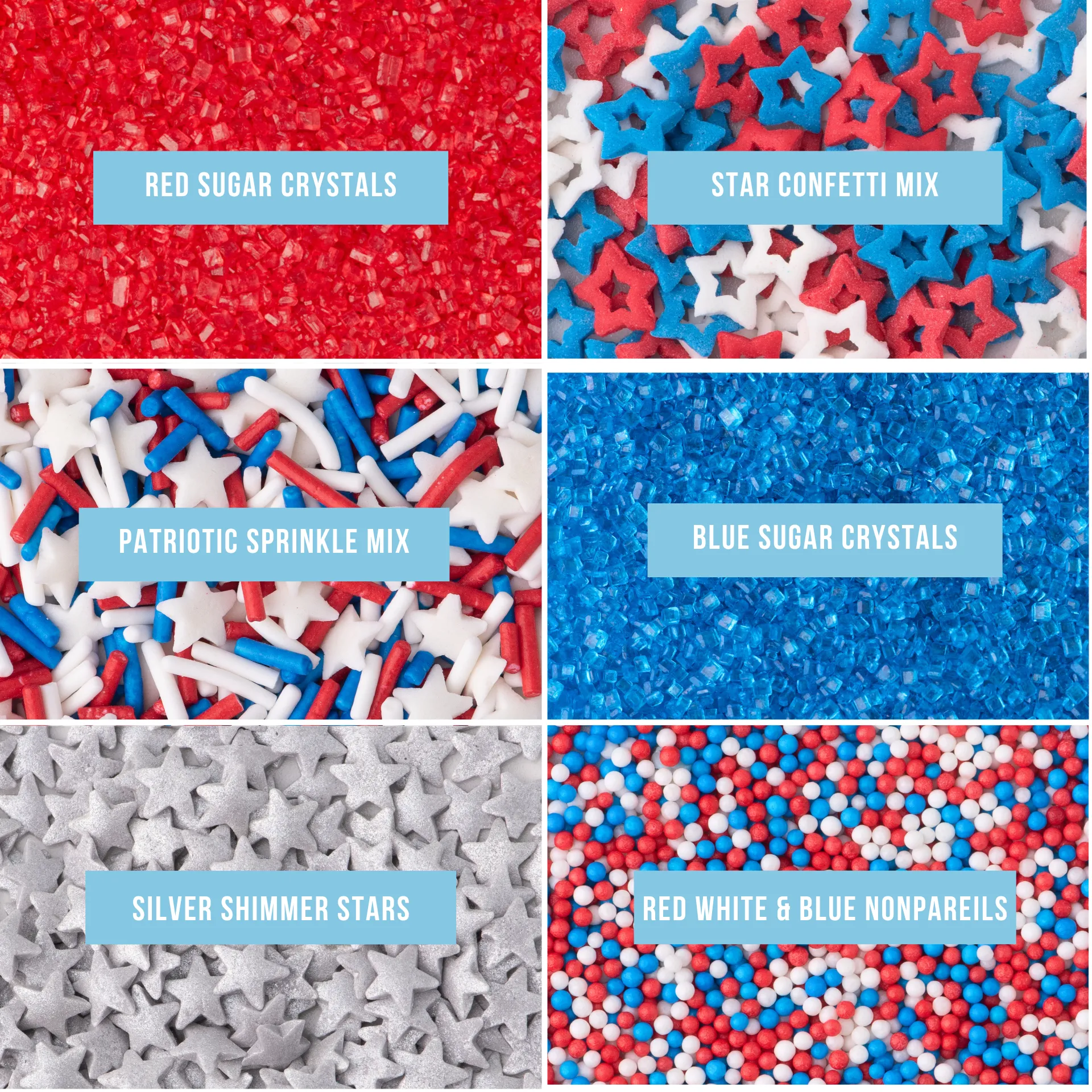 Patriotic Sprinkle Jar - 6 Cell
