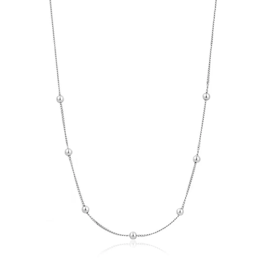 Silver Modern Beaded Necklace