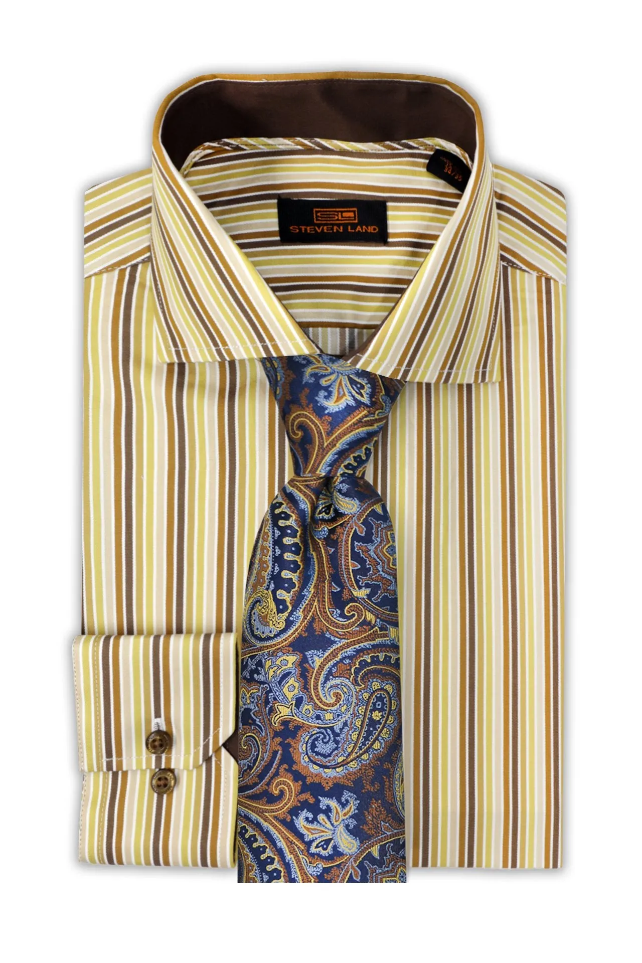 Steven Land Dress Shirt | Frasier | Semi Spread Collar | 80s-Two ply 100% Cotton